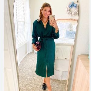 Abercrombie silk button up dress